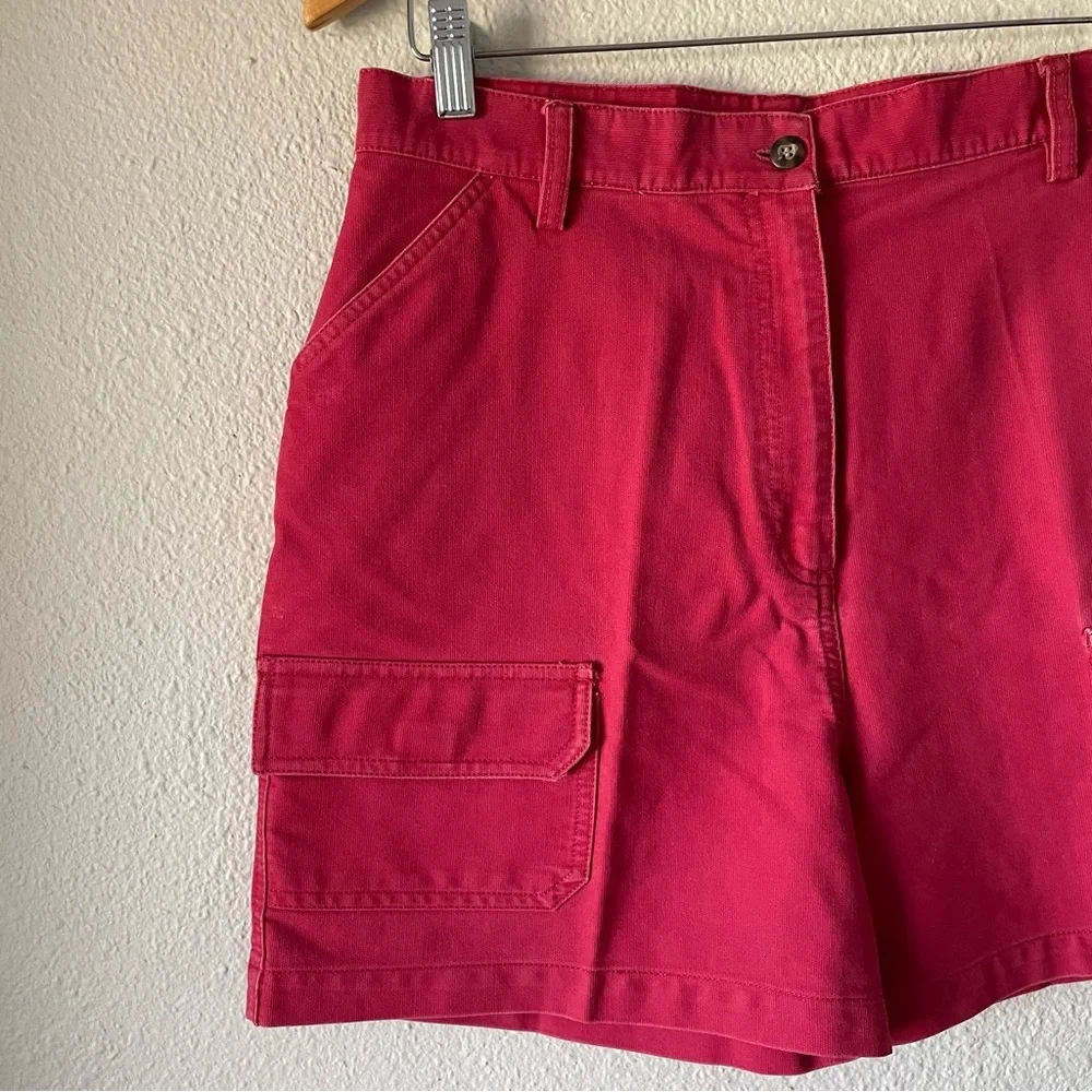Marsh Landing Denim Cargo Shorts Women’s 14 Petite Red High Waisted 90s Casual - Picture 4 of 16